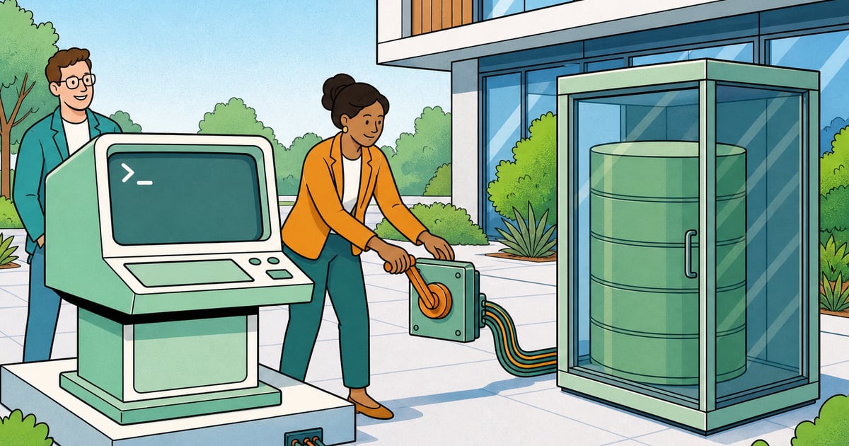 An engineer approves a terminal's connection to a managed database