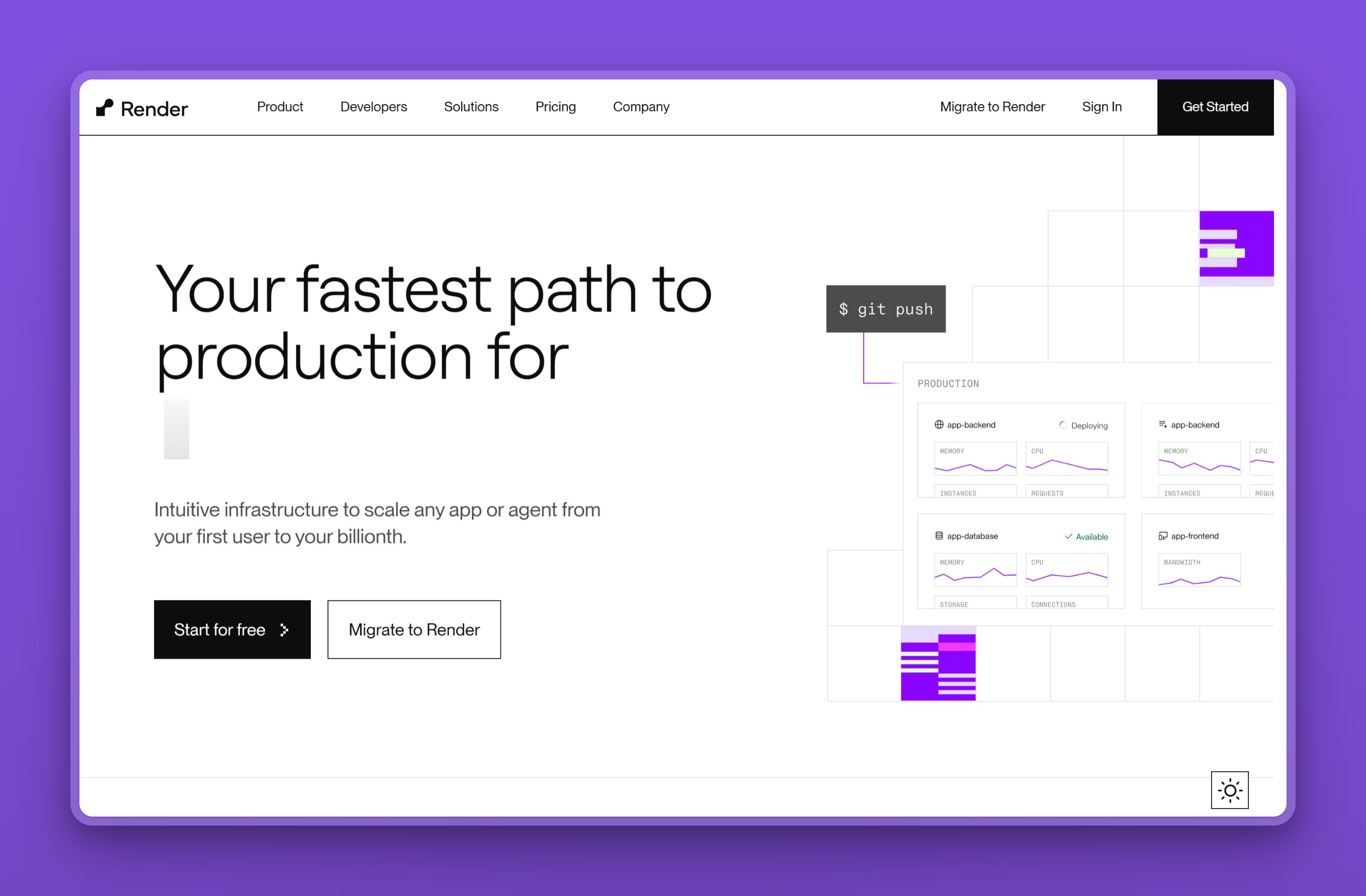 Render homepage