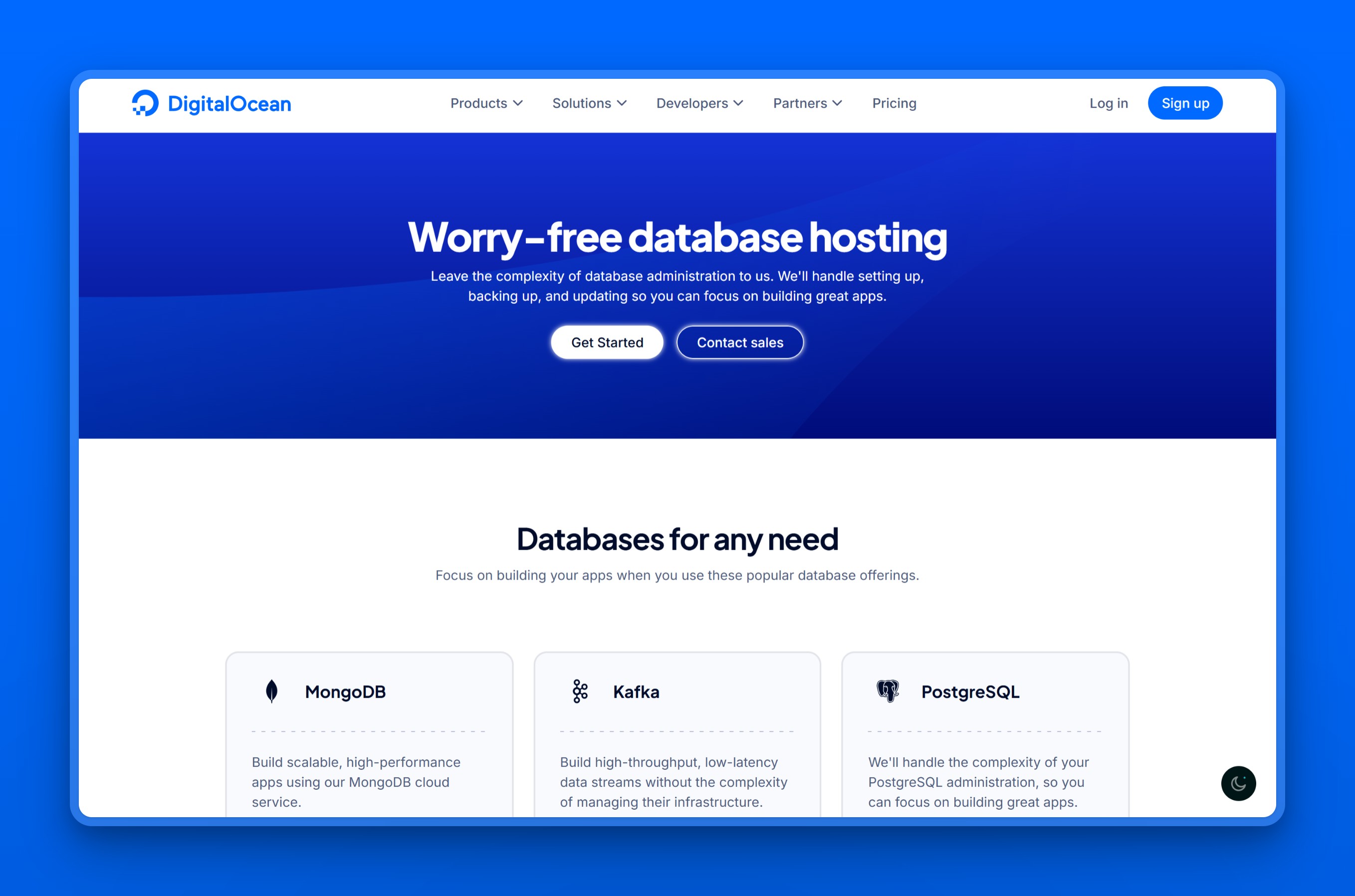 DigitalOcean Managed Databases product page