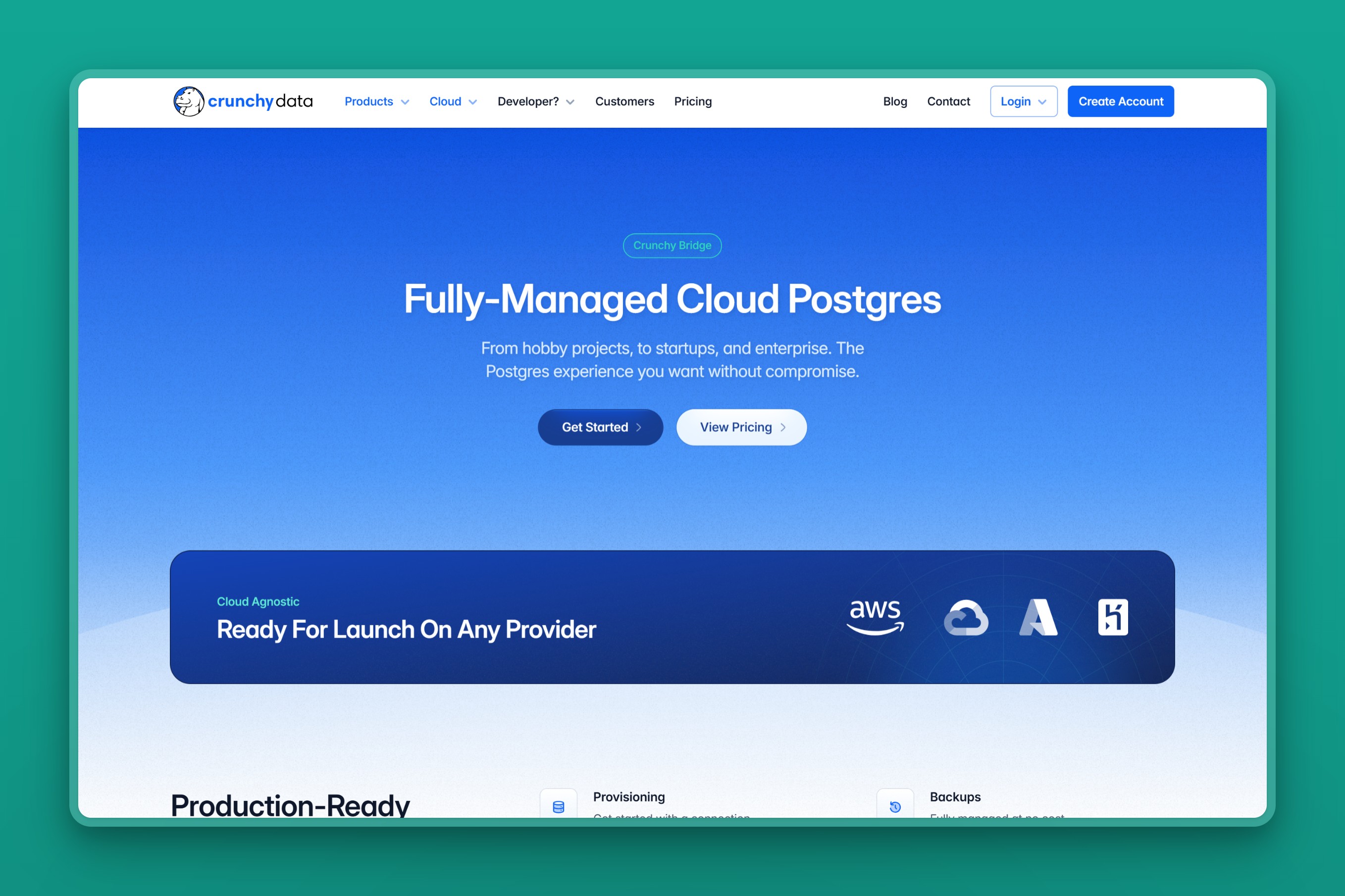 Crunchy Bridge product page